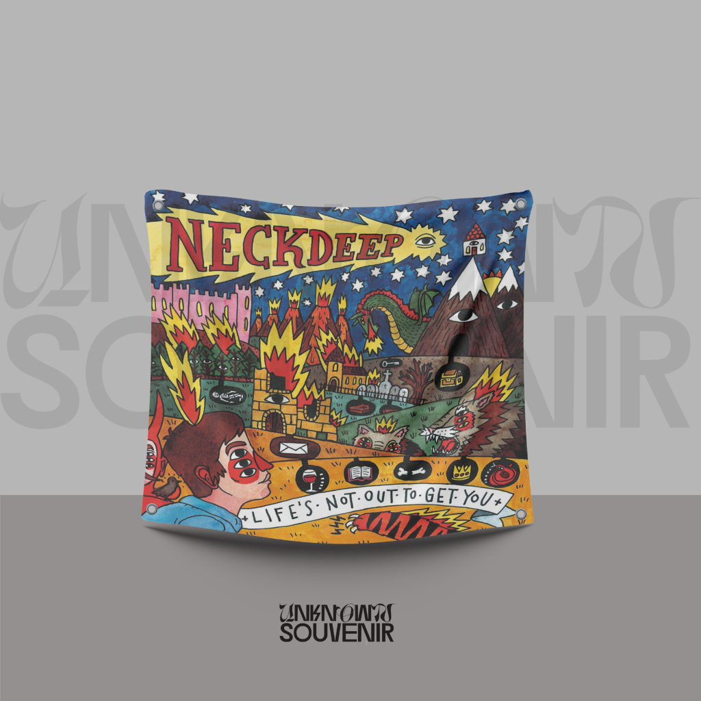Unknown Cetak Bendera Flag Band NeckDeep Print