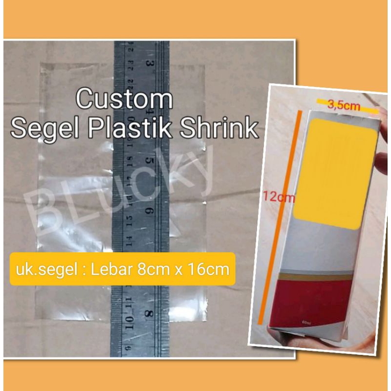

100pcs Segel Plastik Shrink Ukuran Lebar 8cm x 16cm Utk Box 3,5x3,5x12