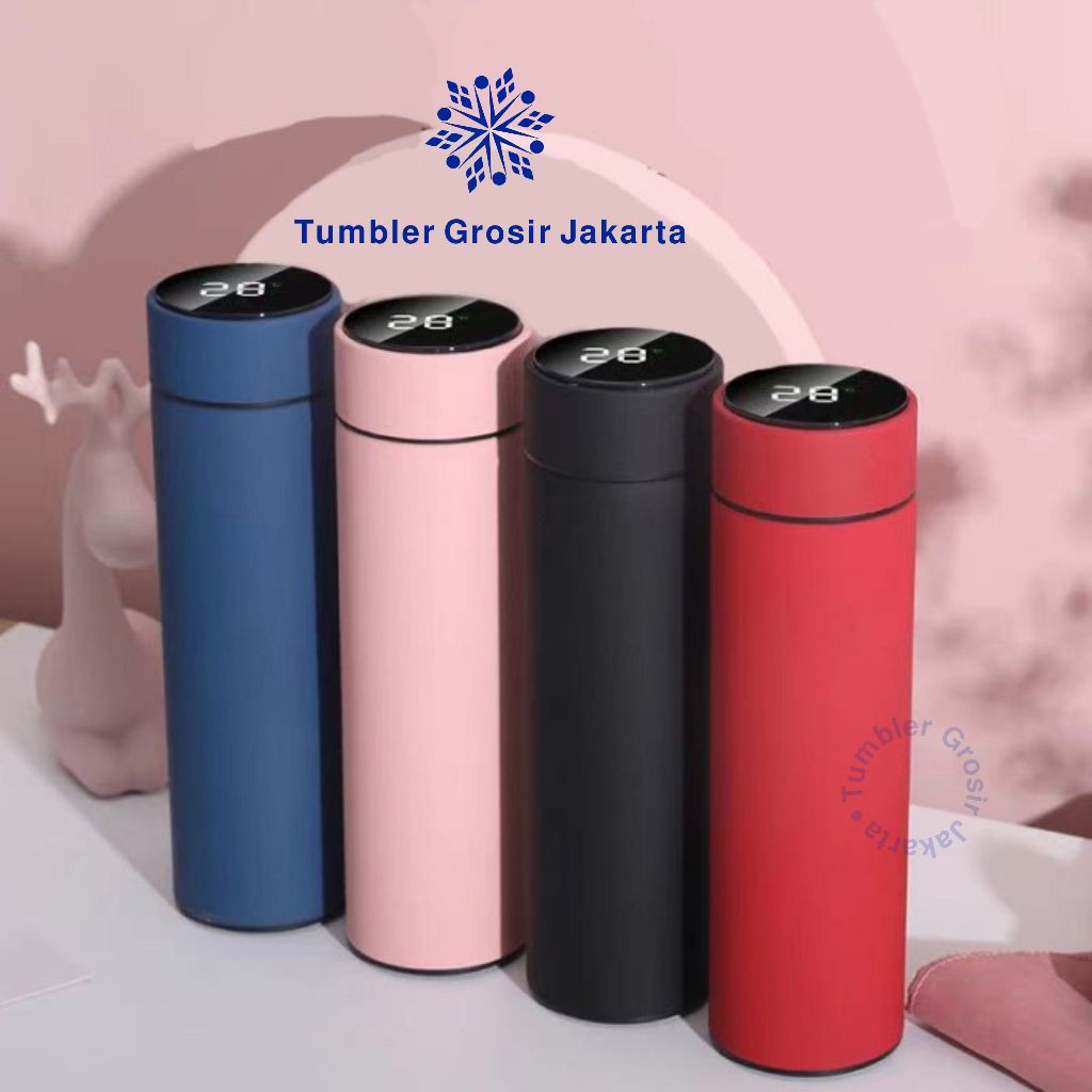 Tumbler LED Rubber Polos 500ml Stainless Tumbler Suhu Karet - Tumbler Grosir Jakarta