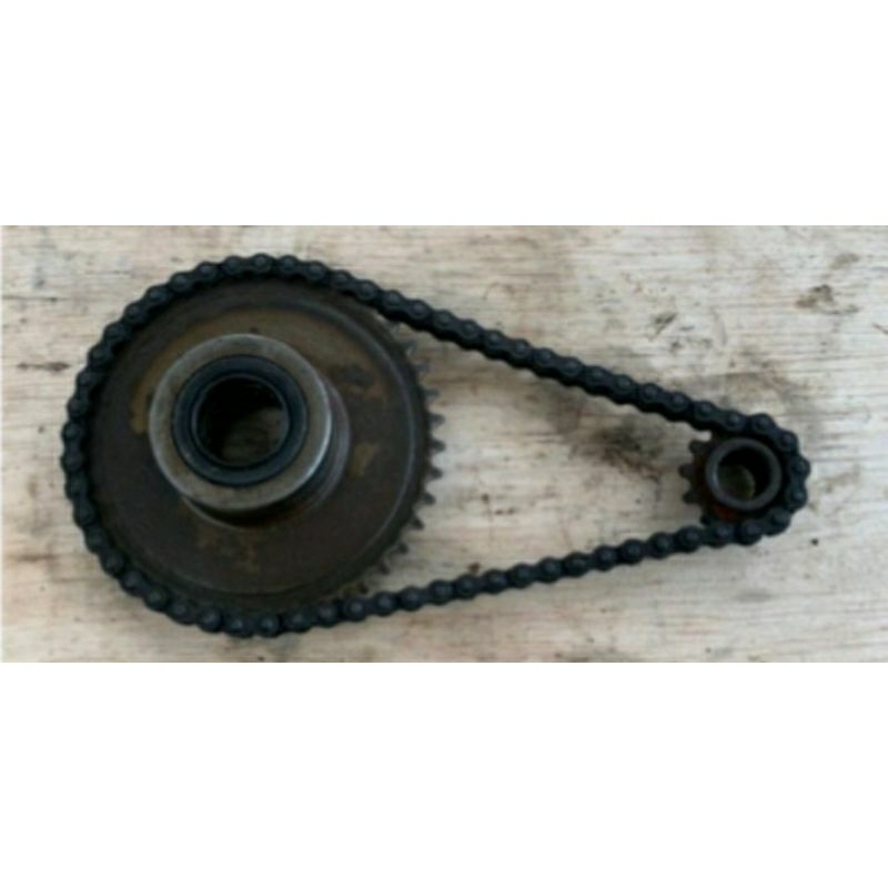 Gigi Penghantar Dobel Stater Supra X Granda Supra Fit Revo Lama Fullset Rantai Original Copotan Moto