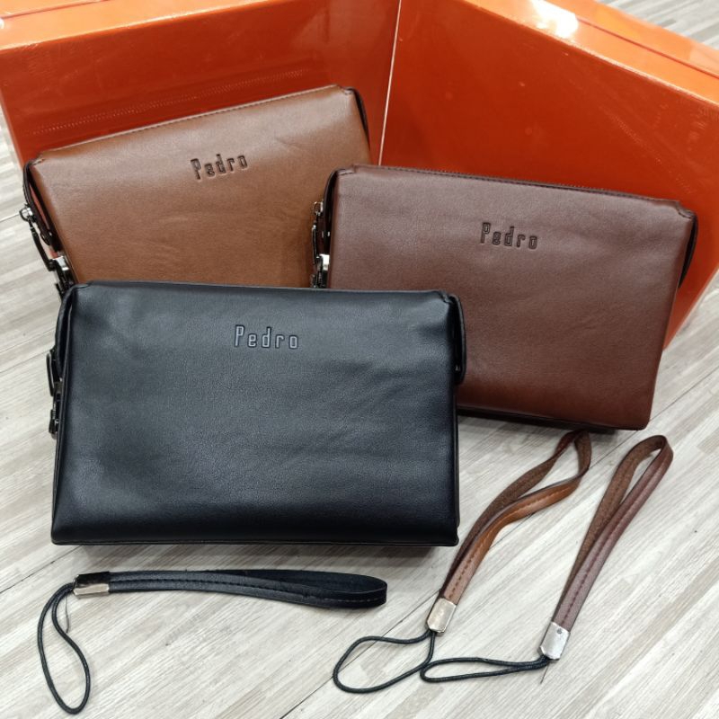 Handbag Pedro Kunci Kode Leather Clutch Tas Tangan Kulit Import
