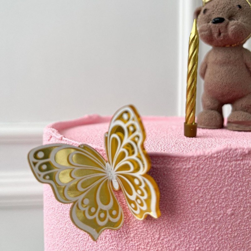CAKE TOPPER AKRILIK KUPUKUPU HIASAN KUE BUTTERFLY DEKORASI KUE ULANGTAHUN CUPCAKE