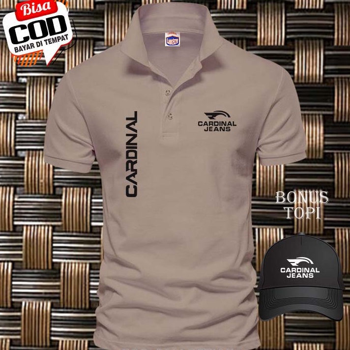 Terkini BARU  Kaos Polo Distro Lengan pendek  Polo Shirt Distro Cardinal Jeans Kiri Kanan Hitam  Bon