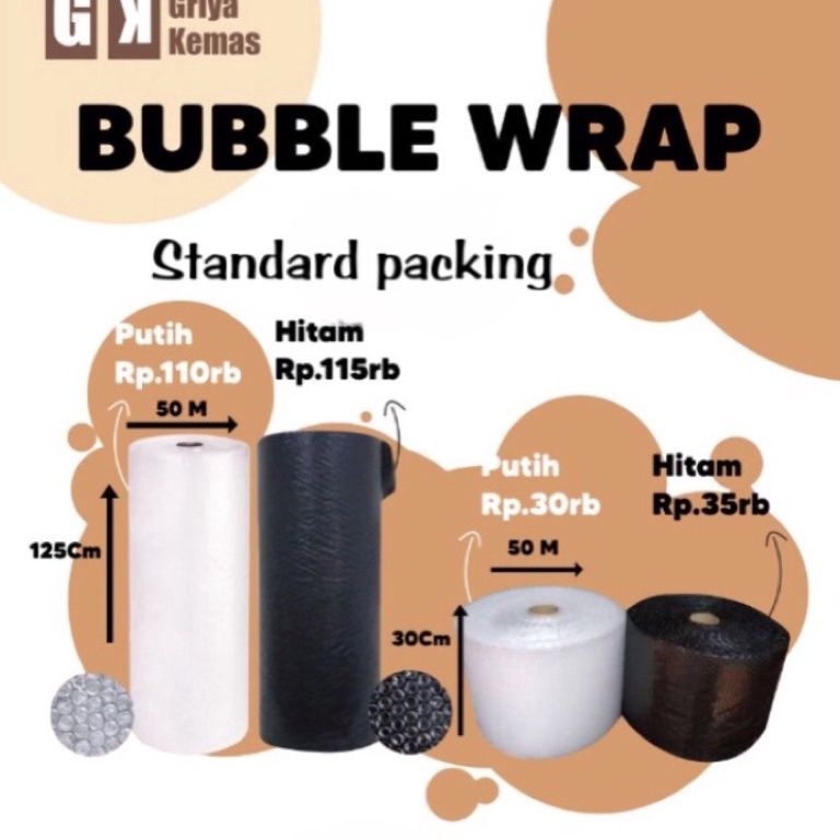 

Terbaru Buble Wrap STANAR PAKING ukuran 3 m X 5 Meter Buble wrap lamngan 6WT