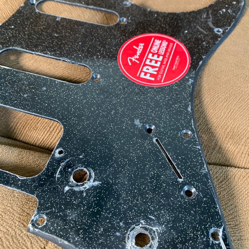 pickguard stratocaster fender squier original hss grey glitch
