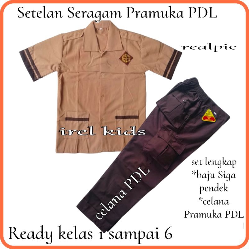 Setelan Pramuka Celana PDL Baju Siga pendek Non set
