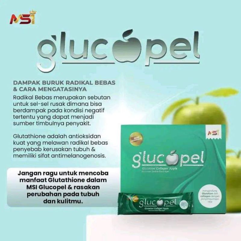 ( BISA COD ) GLUCOPEL MSI 1 BOX , SERBUK GLUTATION, 100 % ORI