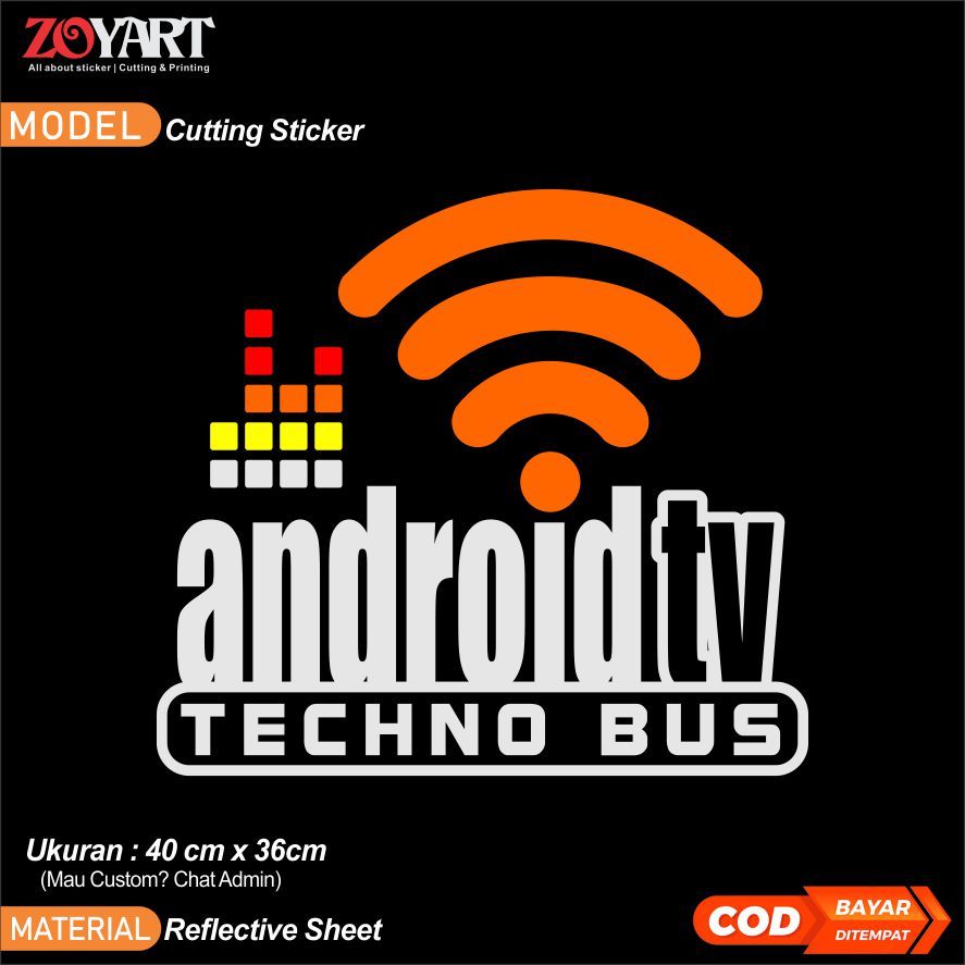 sticker android tv techno bus, sticker bus wifi, sticker wifi android