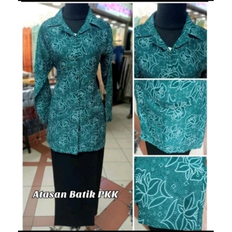 Batik PKK warna Hijau Tosca Free PiN PKK
