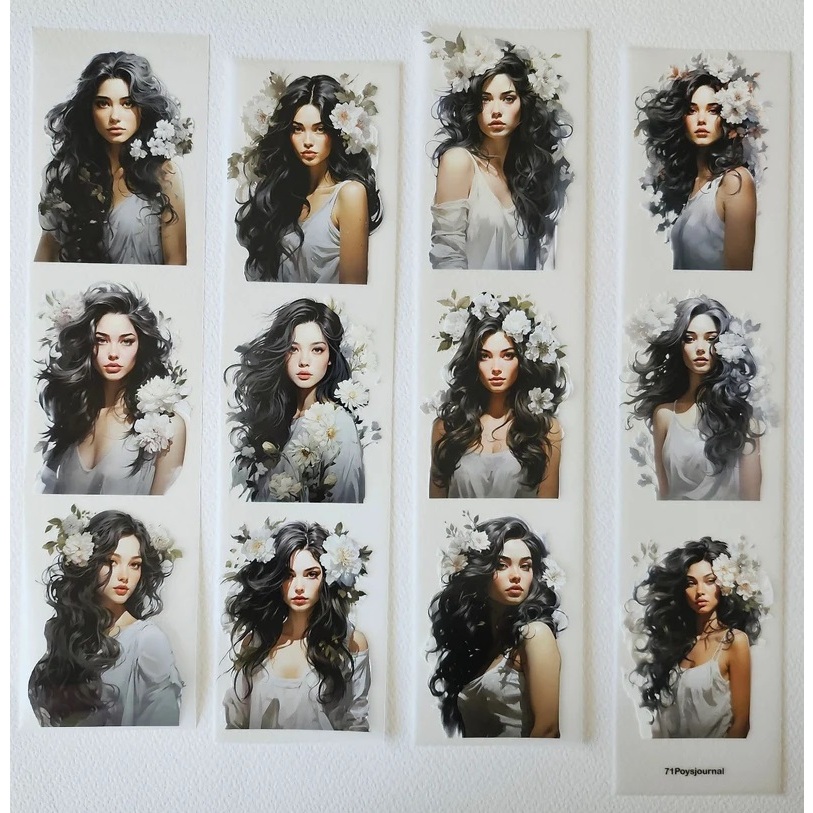 

71Poysjournal Beautiful Black Hair PET Tape Sticker - (Indonesian Brand)