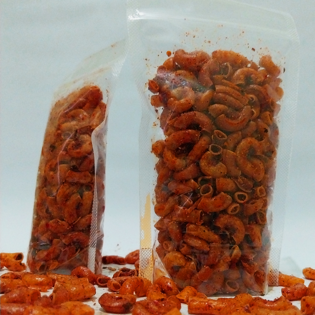 

Makaroni Goreng Pedas Daun Jeruk Kemasan 100gram , 150gram