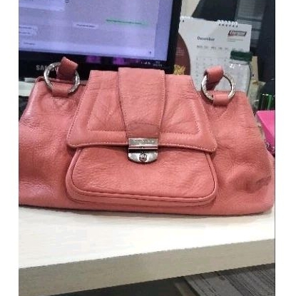 tas ketek/mini/tas kulit asli peach double Milano/double M/kulit mantul