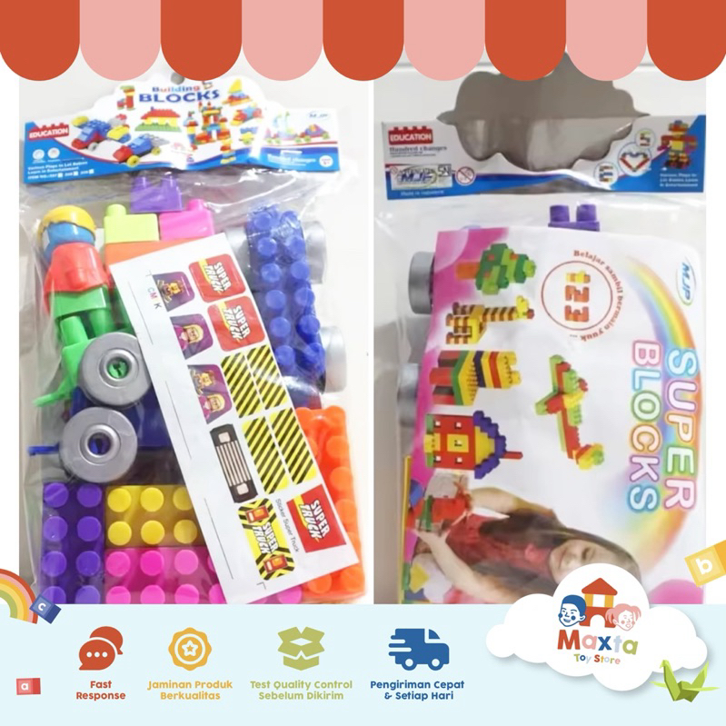 Mainan Lego block anak blok besar - Building block MJP