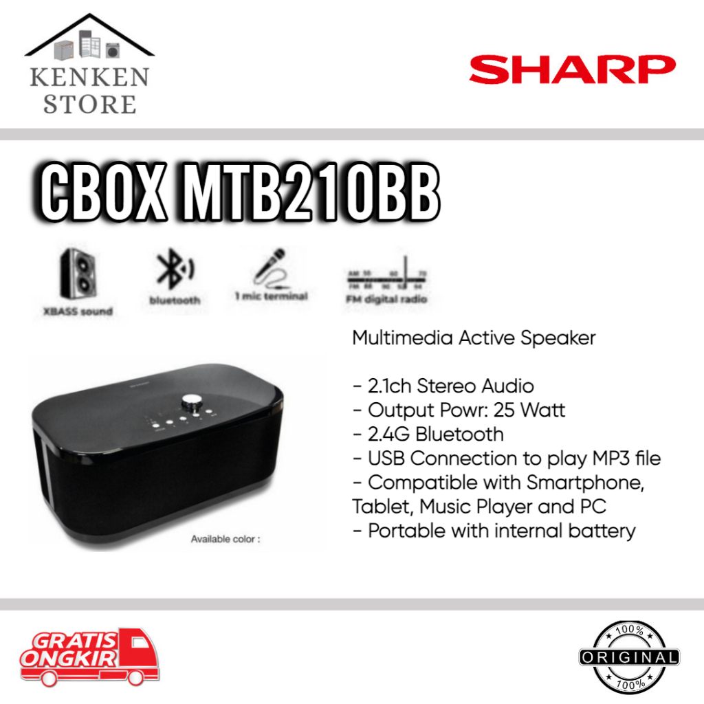 SHARP SPEAKER BLUETOOTH CBOX-MTB210BB