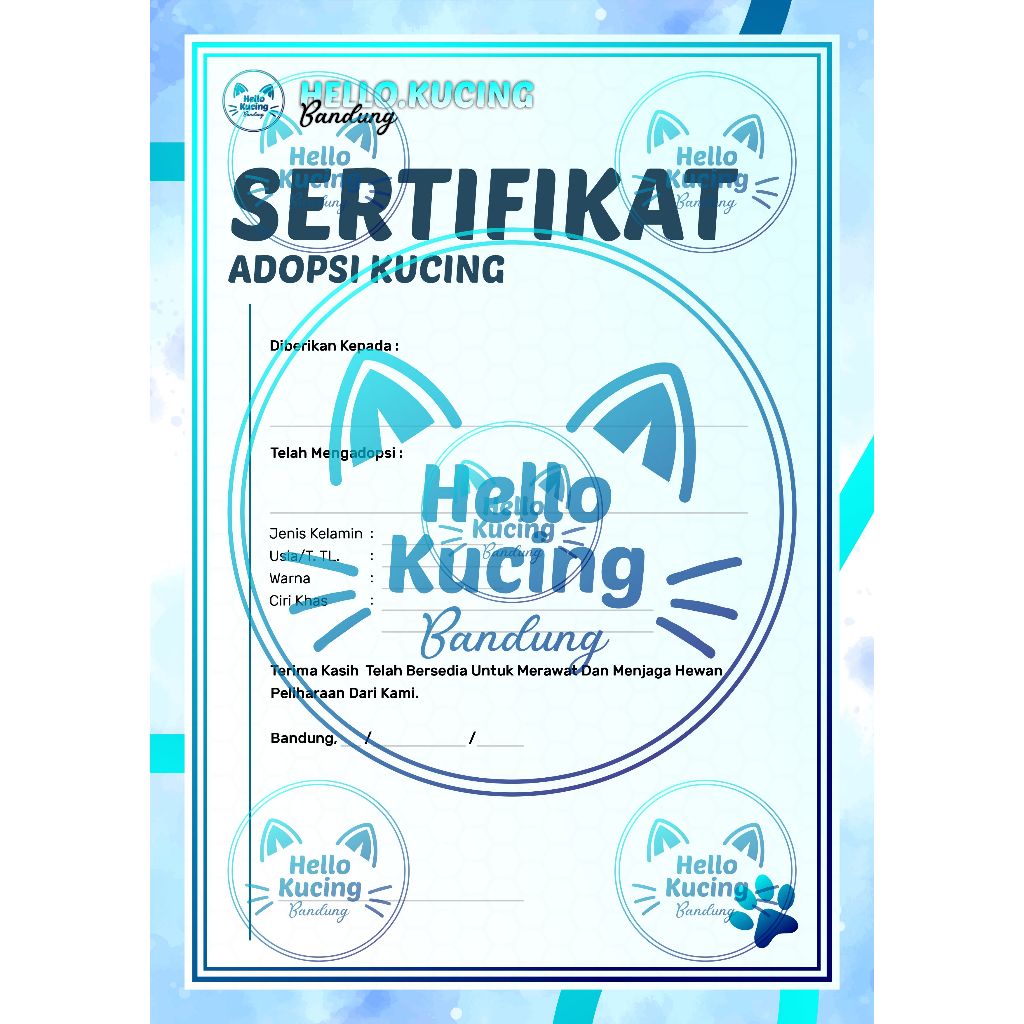 

Sertifikat Adopsi Hello Kucing Bandung