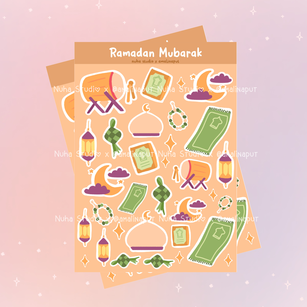 

Sticker by amalinaput | Ramadan Mubarak Ramadhan Bedug Ketupat Sajadah Lampu Kubah Tasbih Bulan Bintang | Aesthetic Sticker Estetik Stiker HP Laptop Botol Cute Waterproof Scrapbook Diary Journal Bujo Anti Air