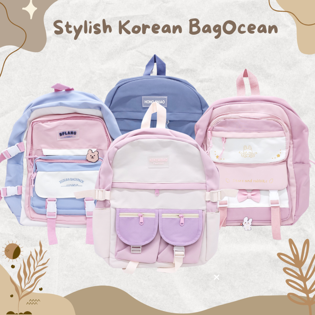 STYLISH KOREAN BAGPACK BONEKA DAN BROSS / TAS KOREA KEKINIAN / TAS REMAJA WANITA BARU / RANSEL SEKOL