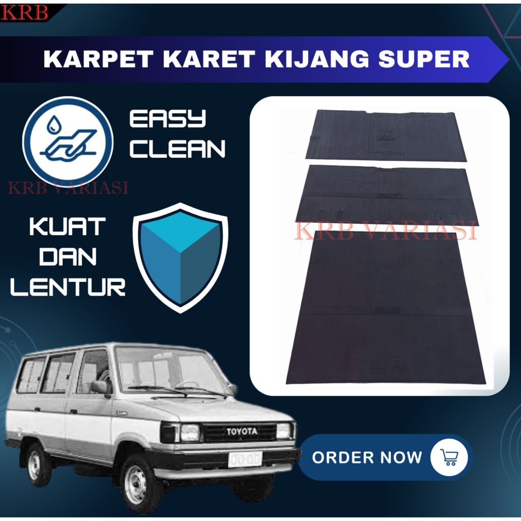 Karpet Karet Alas Lantai Mobil Toyota Kijang Super Fullset 1 Set DTB Karet Kijang Super