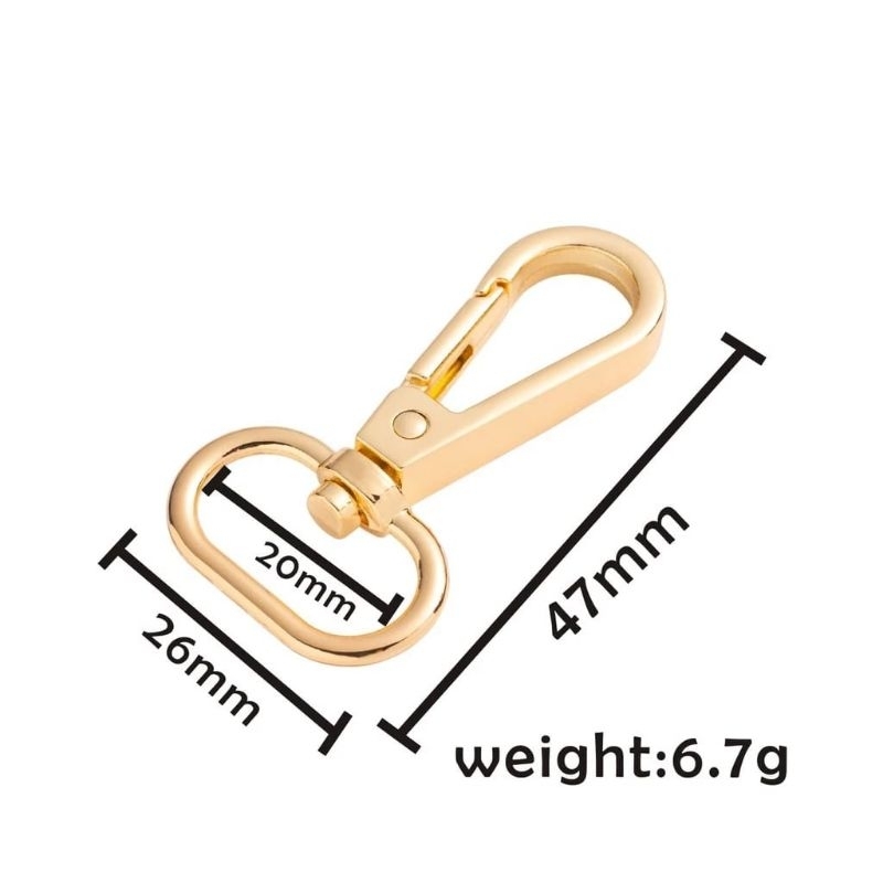 Pengait Besi tas 2 cm gold Tebal / Kaitan tas / Cantiolan tas gold 2 cm warna gold