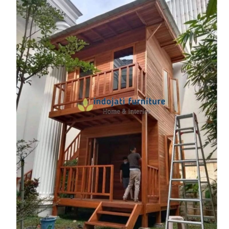 Rumah kayu minimalis lantai 2 | rumah villa