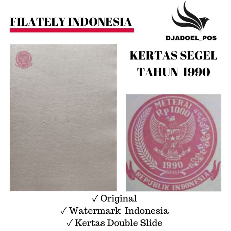 

KERTAS SEGEL TAHUN 1990 Double Asli