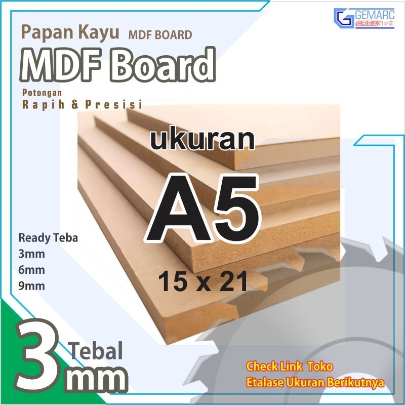 Mdf A5 - Mdf 3mm Ukuran A5
