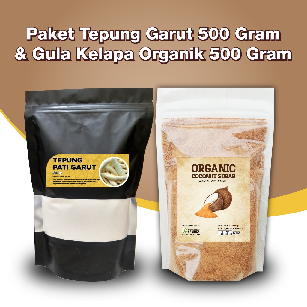 

Paket Tepung Pati Garut Asli Obat Asam Lambung 500 gr & Gula Kelapa Organik 500 gr