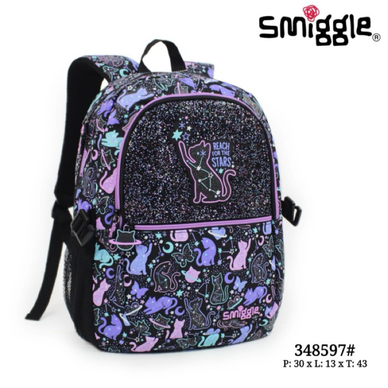Tas Smiggle Starry Cat Wild Side Backpack Original