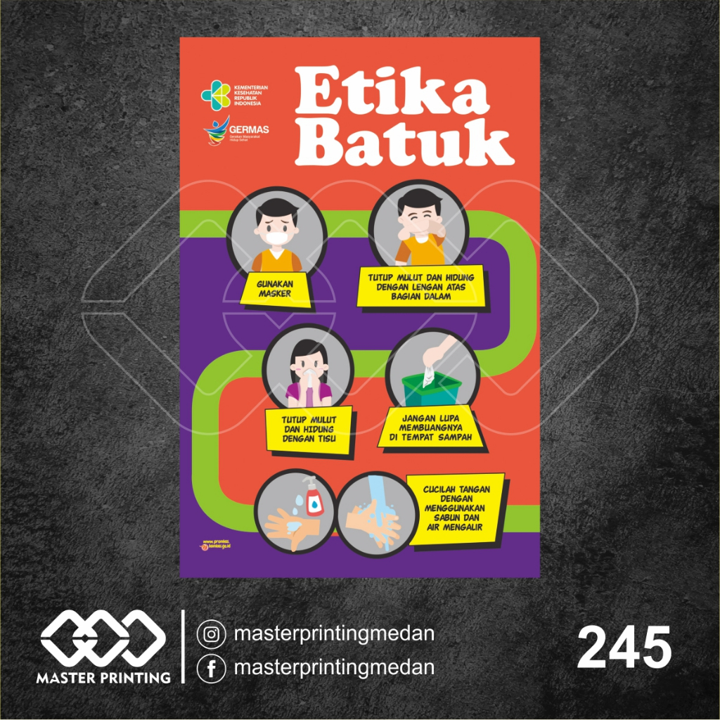 

245 - Stiker Etika Batuk, Sticker Vinyl, Premium, Tahan Air, Termurah, dan Bisa Custom