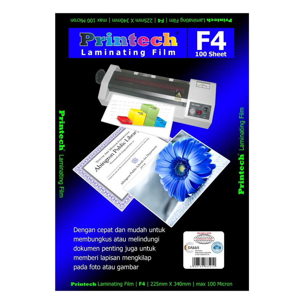 

Bayar itempat PRINTEH Laminating Film Puh Plastik Laminating F4 63 7M