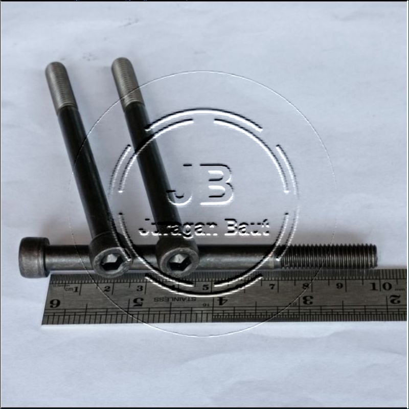 BAUT L M8X100 BAJA PANJANG 10 CM 10CM BAUD L BAJA M8 X 100 KUNCI L6 L 6 KUNCI PAS 12 13 HALF DRAT WA