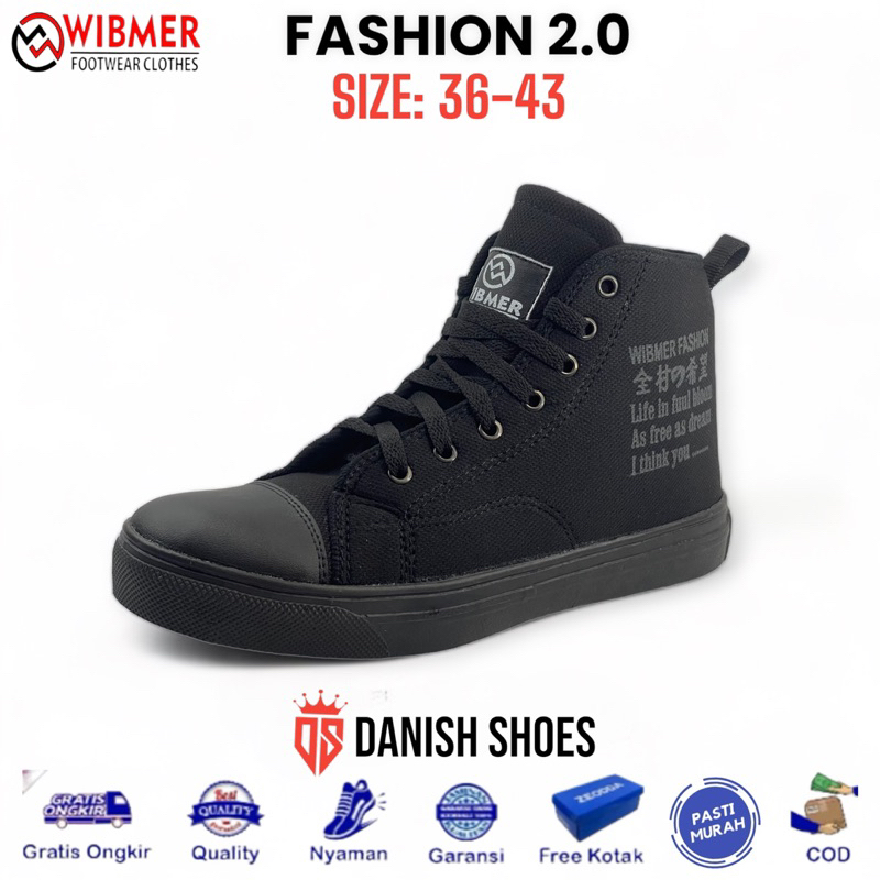 sepatu fashion hitam wanita pria sepatu boot hitam polos sepatu sneaker boot wanita pria