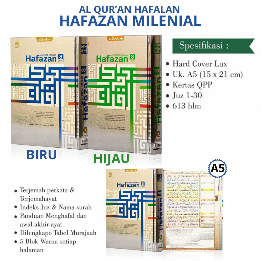 Al Quran Hafalan Hafazan Milenial 8 blok A5