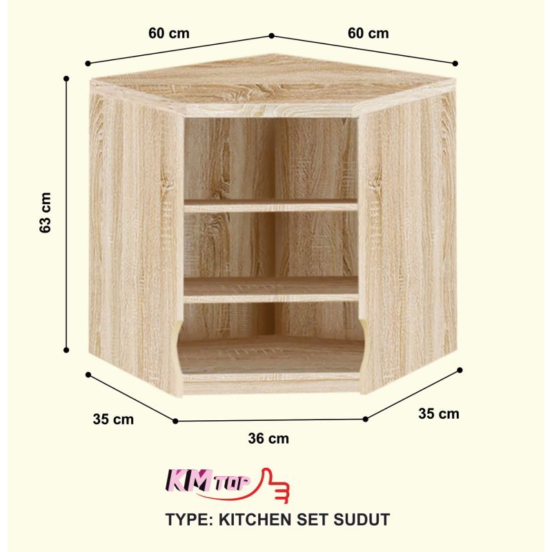 Lemari Gantung Dapur Kitchen Set Sudut - KSS KMtop