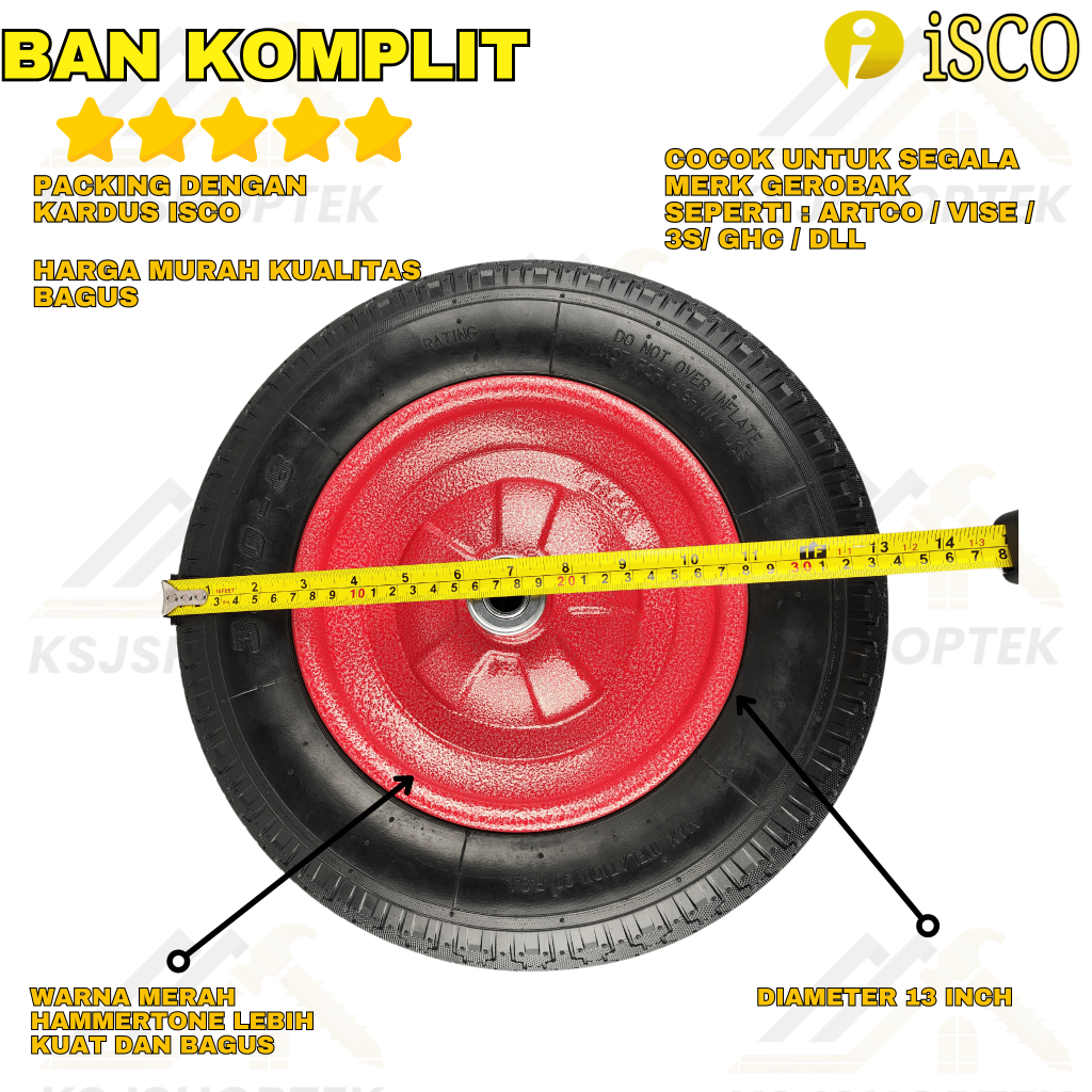 Ban Komplit / Roda Komplit Isco / Roda Gerobak Sorong / Roda Gerobak Artco / Roda Full Set Siap Paka