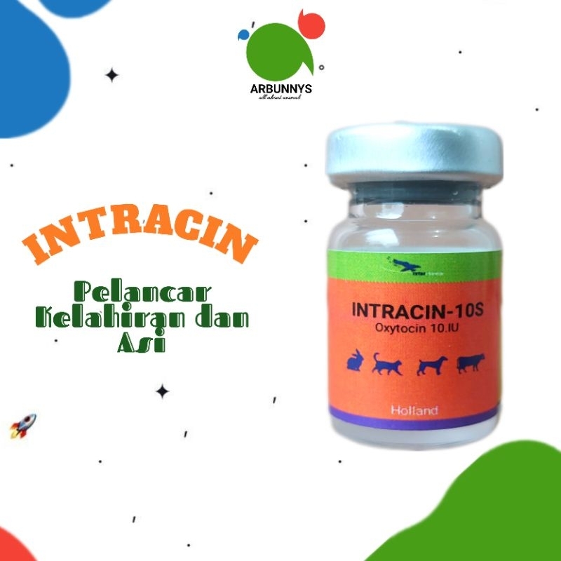 Intracin 10s Oxytocin 5ml  Pelancar Kelahiran Hewan Kelinci Anjing Kucing Kambing