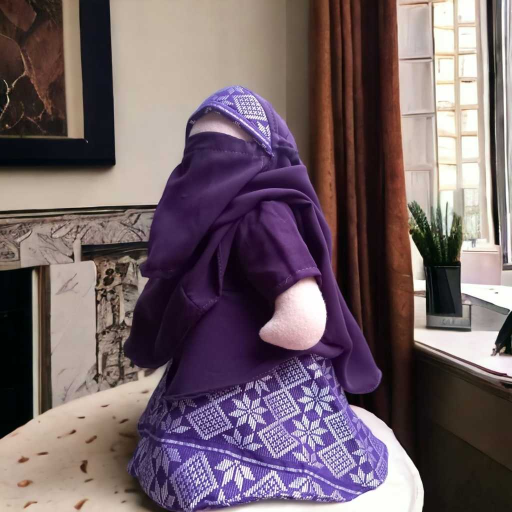 Boneka faceless radinka dolls | violet purple songket - halimah