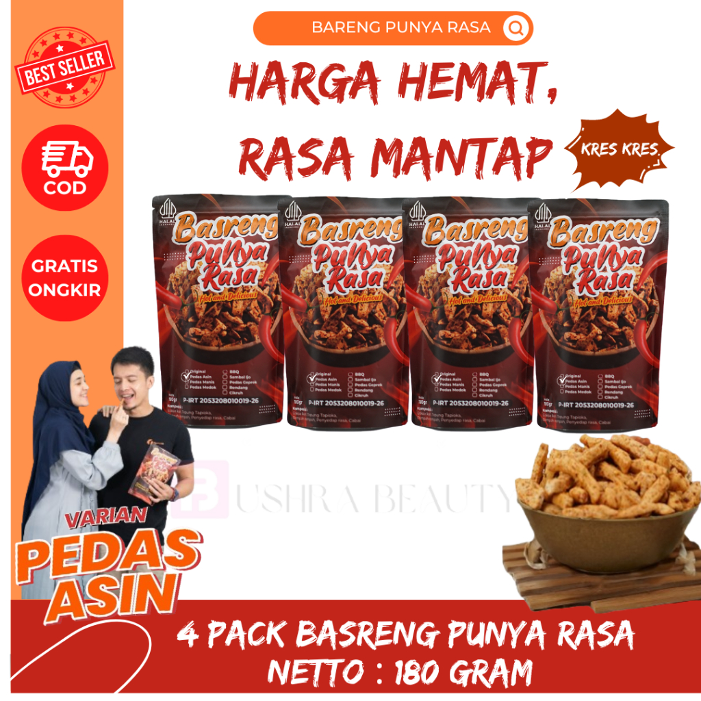 

Basreng Punya Rasa Cemilan Keluarga Paket Bundling Isi 4 Snack Pedes Asin Isi Banyak Harga Hemat