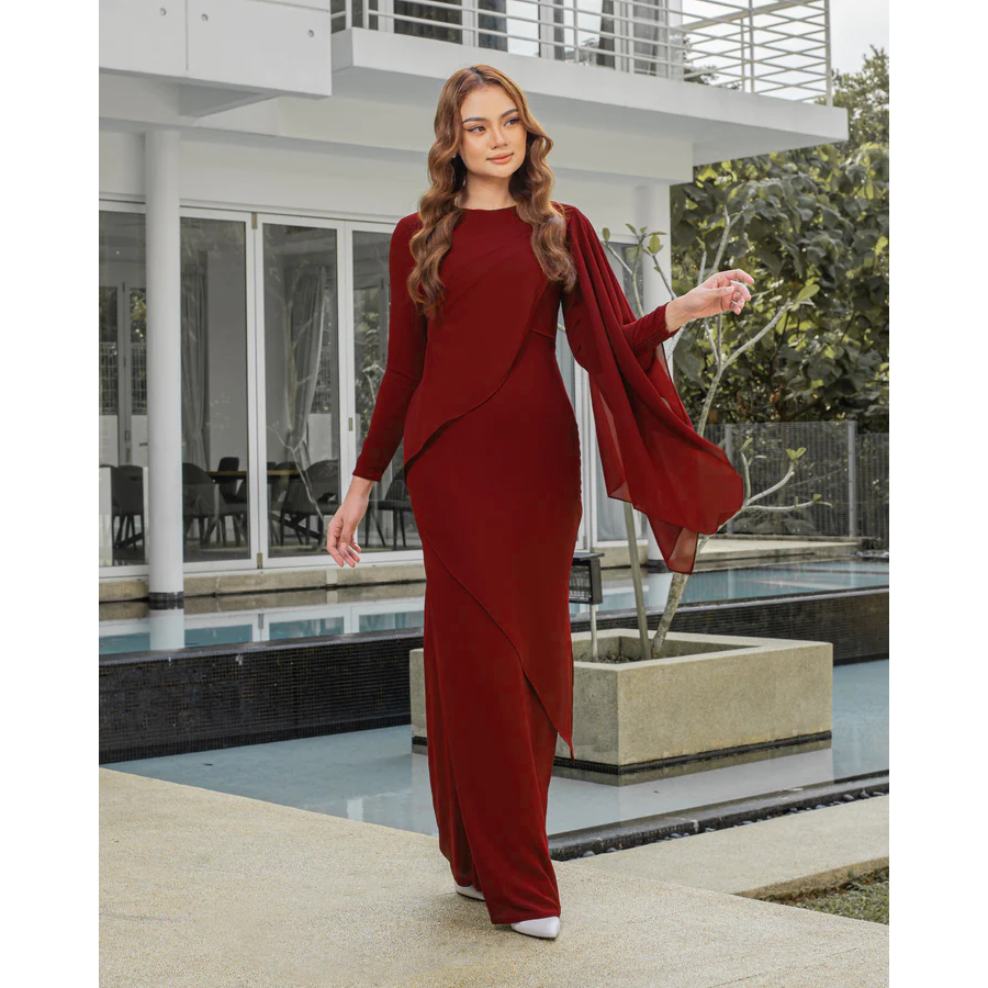 Ilonashop - Gamis Dress Lily Malaysia Ceruty Babydoll Pesta Maxy Jumbo LD 140 Fashion Muslim