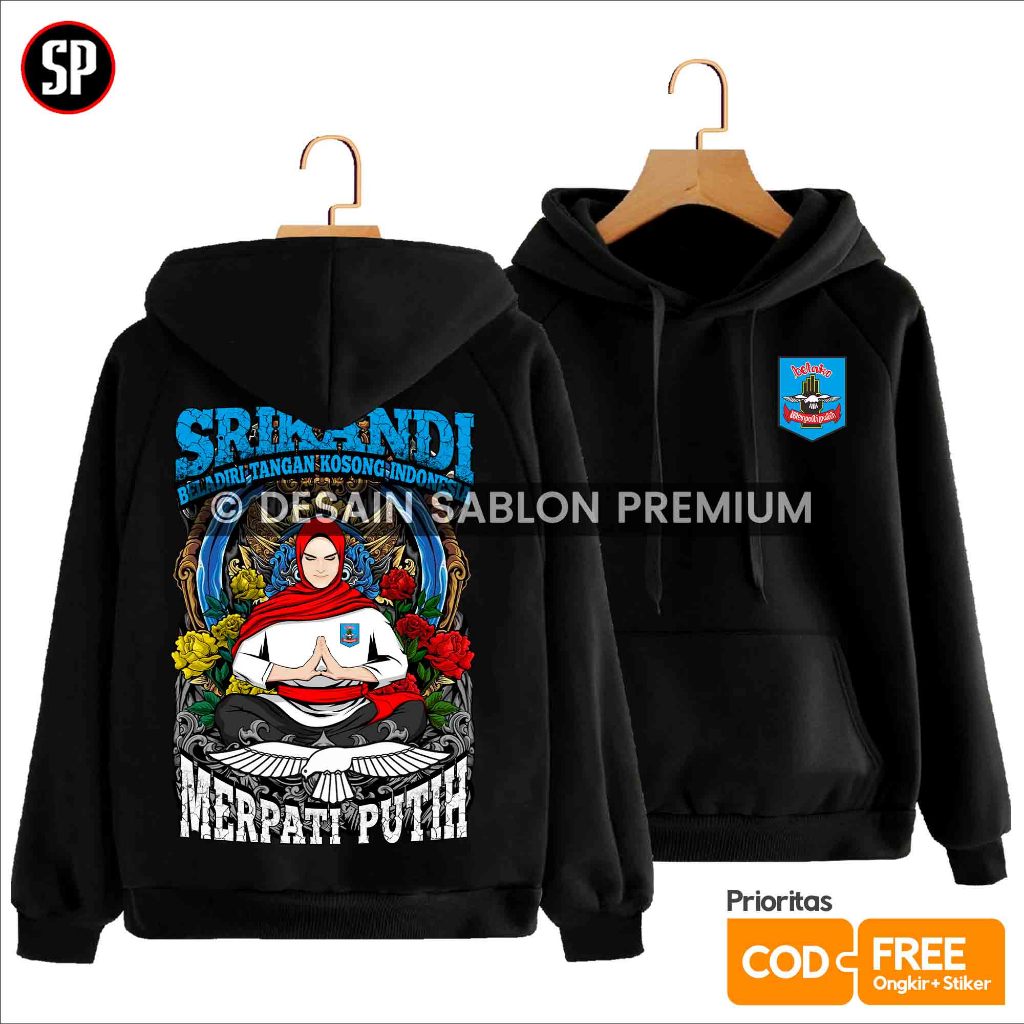 Jaket Hoodie Srikandi Merpati Putih Terbaru - FREE STIKER | Distro Atasan Silat MP Merpati Putih BET