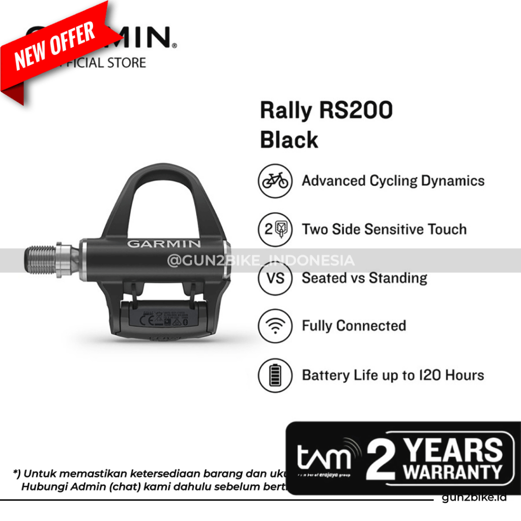 Pedal Power Meter Garmin Rally RK200 RS200