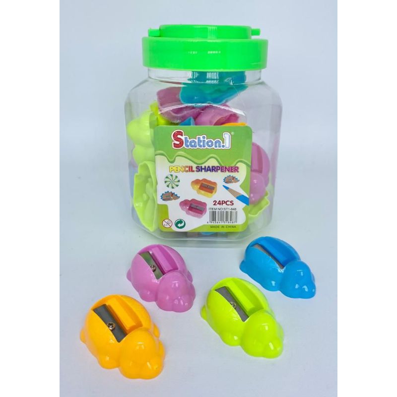 

(24pcs) serutan toples/rautan pensil murah - karakter random