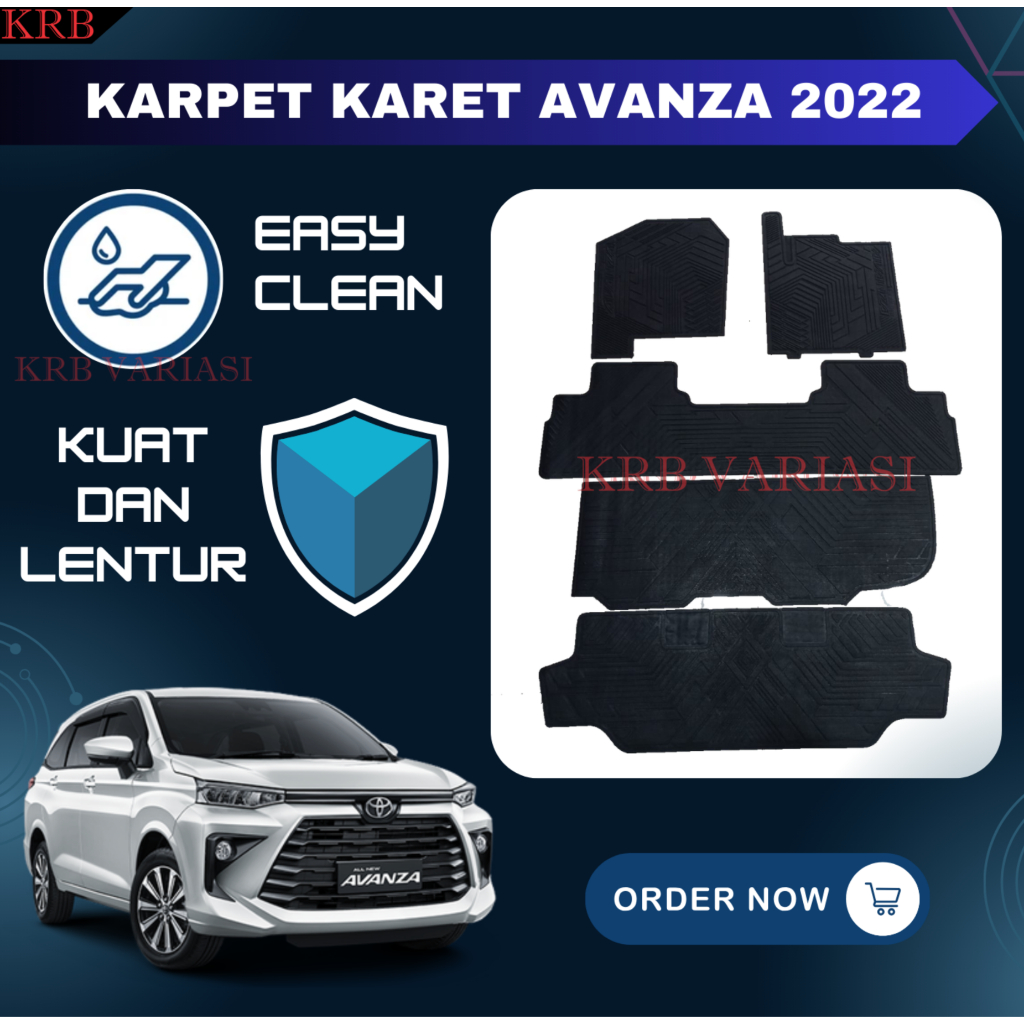 Karpet Karet Toyota Avanza 2022 Karpet Lantai Mobil Toyota Avanza 2022 - 2024 Fullset Karpet Avanza