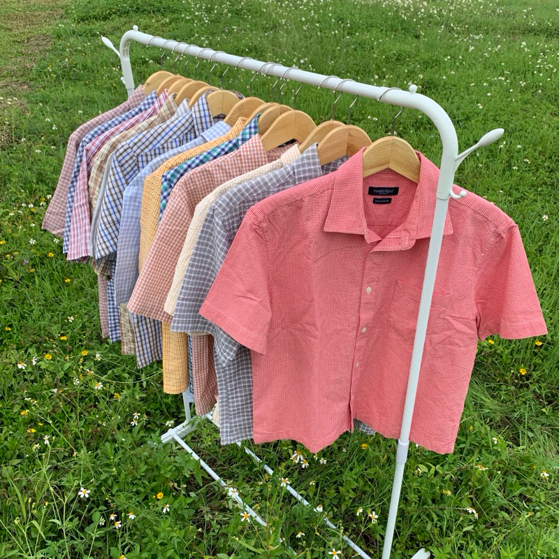 [ COD ] Kemeja Boxy Short Sleve Shirt Kemeja Vintage Open Collar Shirt Boxy