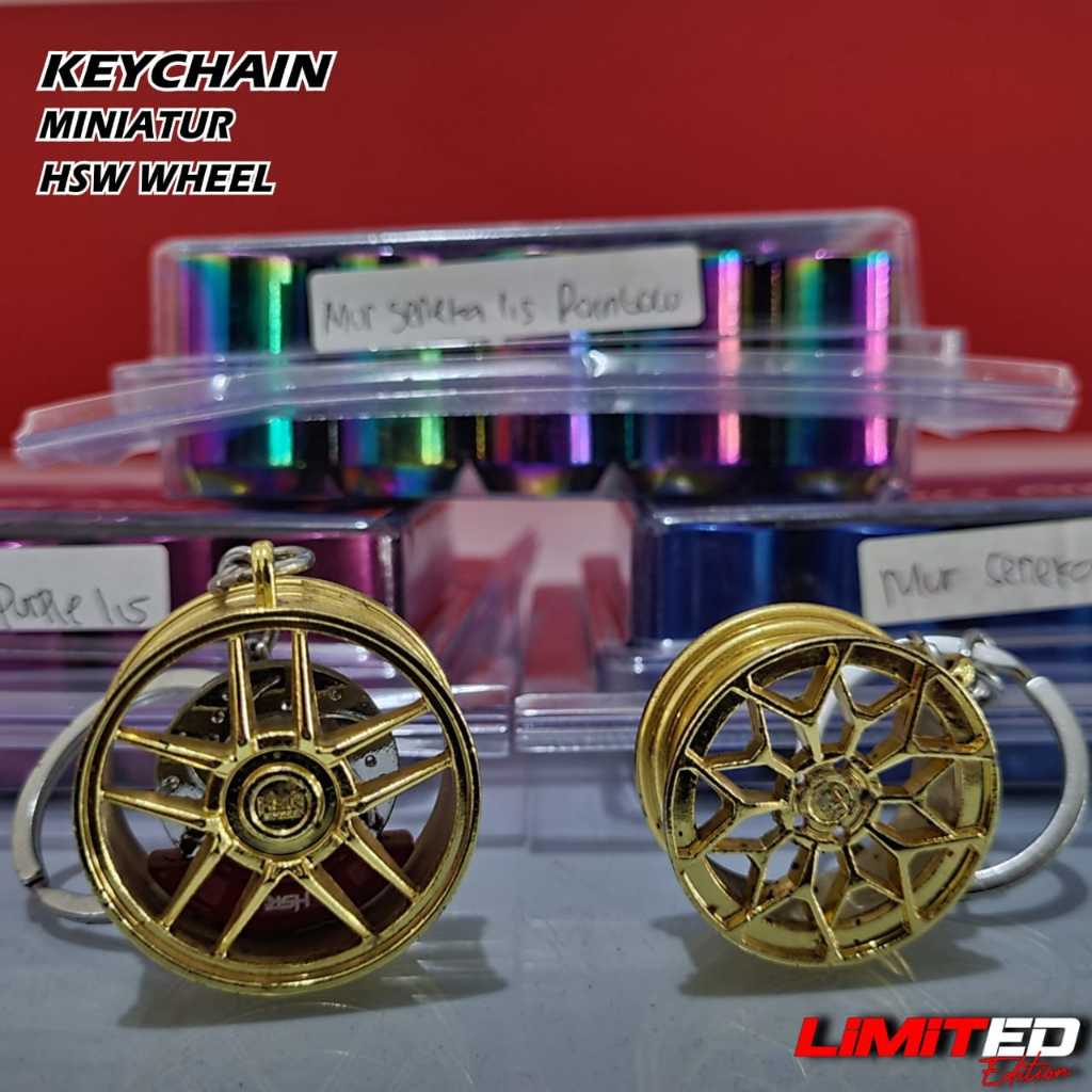 Gantungan kunci miniatur velg HSR WHEEL design original velg hsr Agya,ayla,ignis,brio,calya,sigra,ja