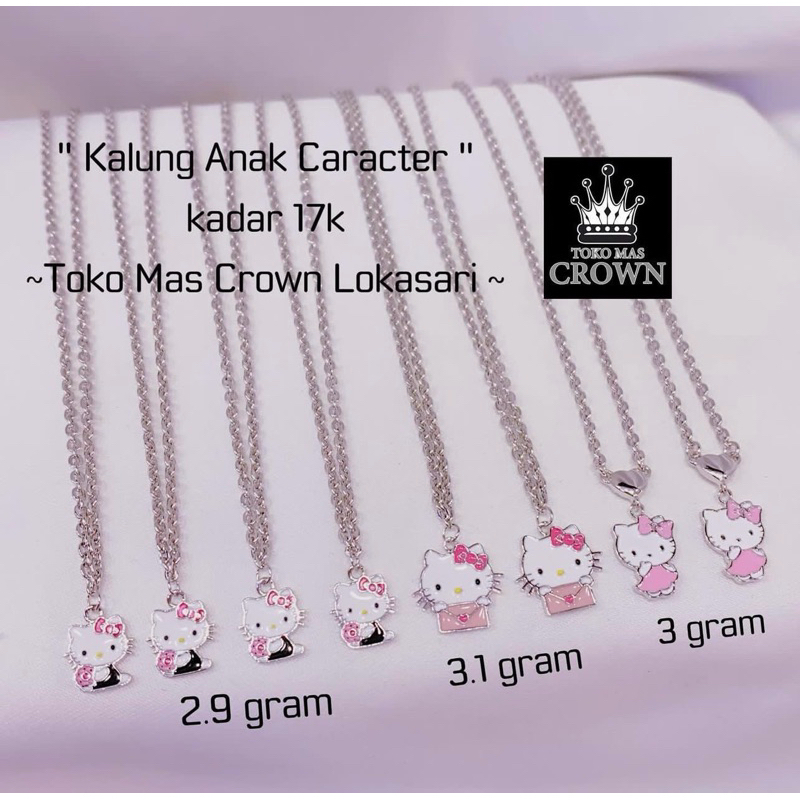 KALUNG ANAK CARACTER HELLO KITTY EMAS ASLI NEW