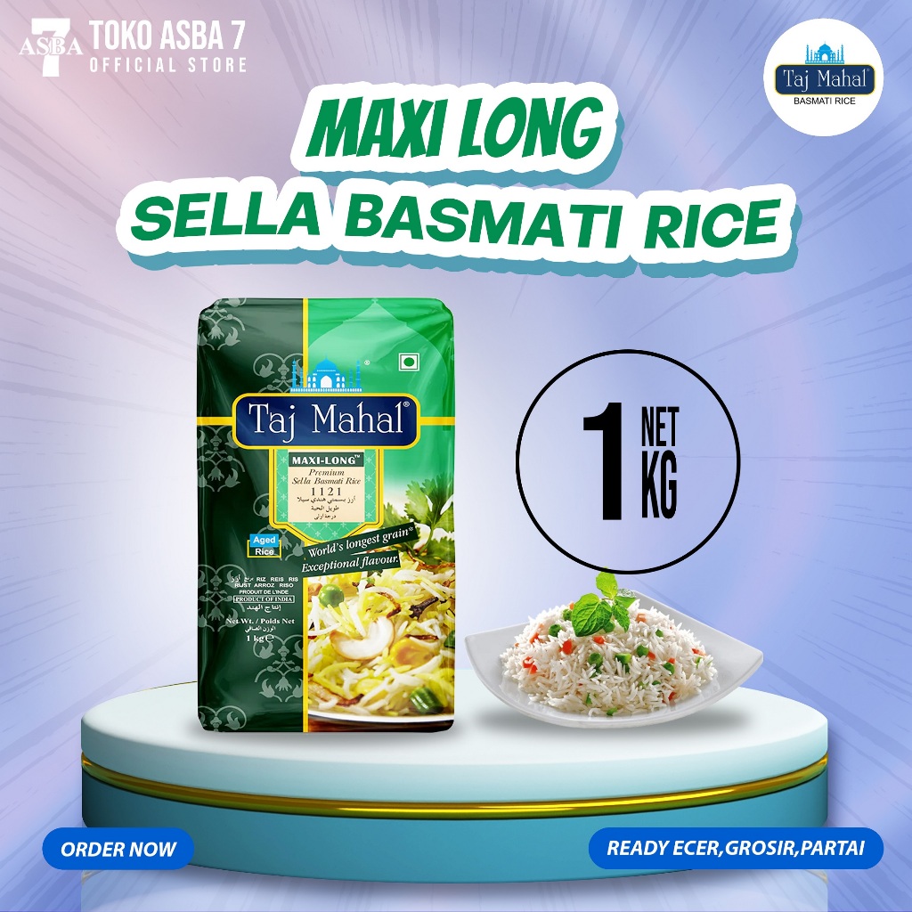 

TAJ MAHAL MAXI LONG SELLA BASMATI RICE 1121 1KG