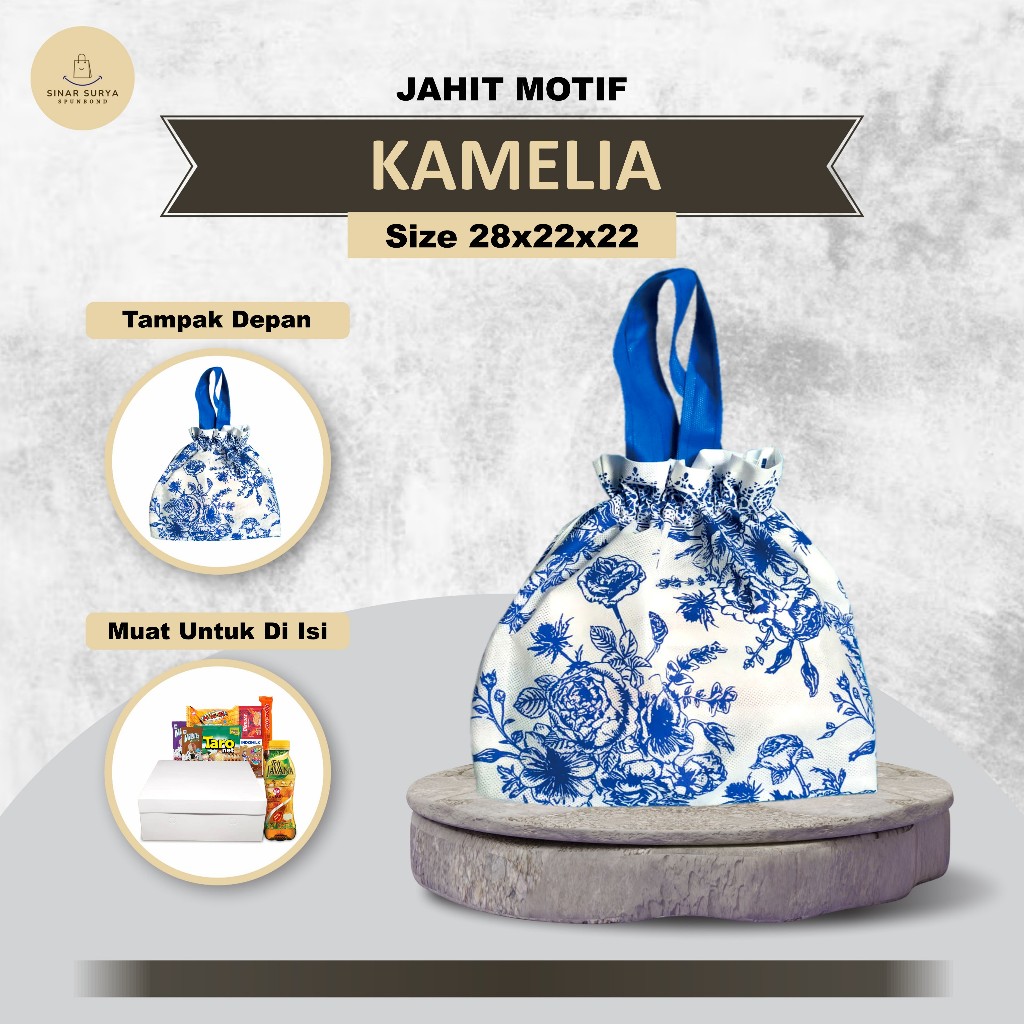 

Goodie Bag Berkatan | Tas Dus Nasi Box 20x20 Tas Hajatan Motif Jahit 28x22x22