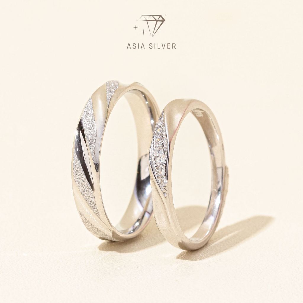 Cincin Couple Perak Silver 925 Tunangan Nikah Kawin Wedding Ring | Cincin Wanita / Pria Perak Silver