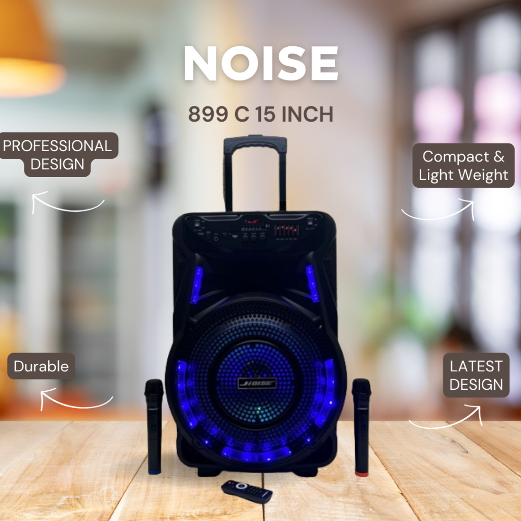 SPEAKER PORTABLE NOISE 899 C / 899C / 899-C 15 INCH BLUETOOTH USB SD CARD GARANSI RESMI NOISE